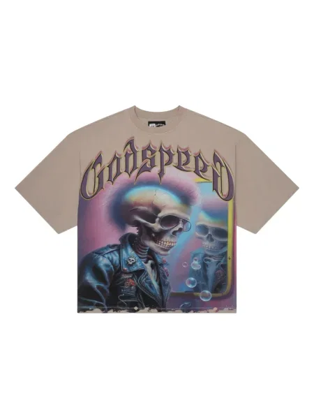 Tricou Godspeed cu imagine gri