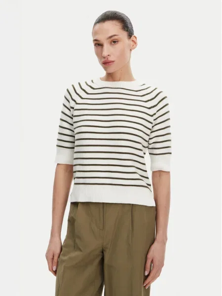 French Connection Pulover Box Fit alb