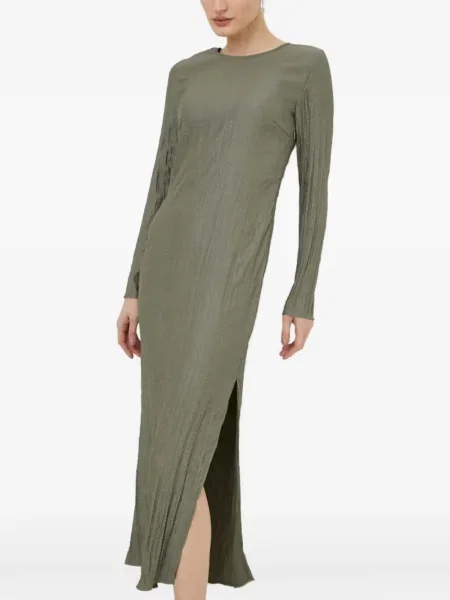 Rochie maxi Samsøe Samsøe până la genunchi de costum verde
