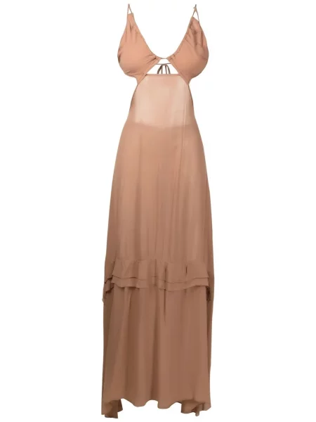 Rochie maxi Amir Slama transparente de costum maro