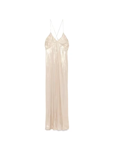 ZADIG&VOLTAIRE sukienka złoty maxi rozkloszowana żółta