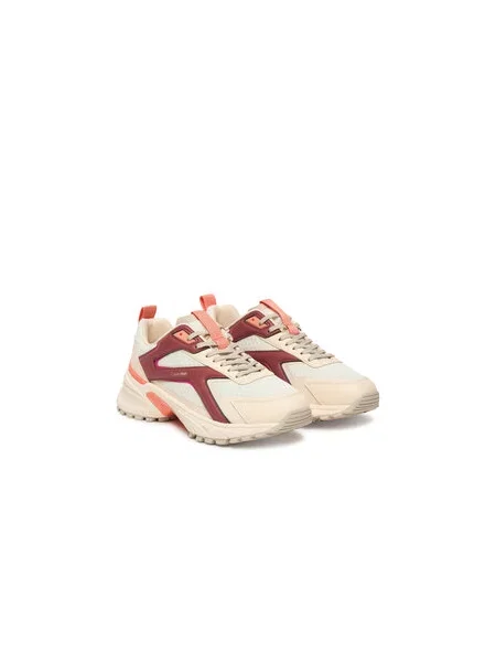 Calvin Klein Sneakersy Hike Run Ckstripe Mesh Biela béžová