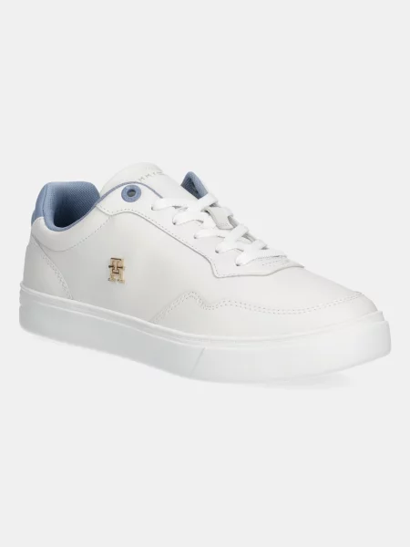 Tommy Hilfiger sneakers din piele ESSENTIAL ELEVATED COURT SNEAKER alb