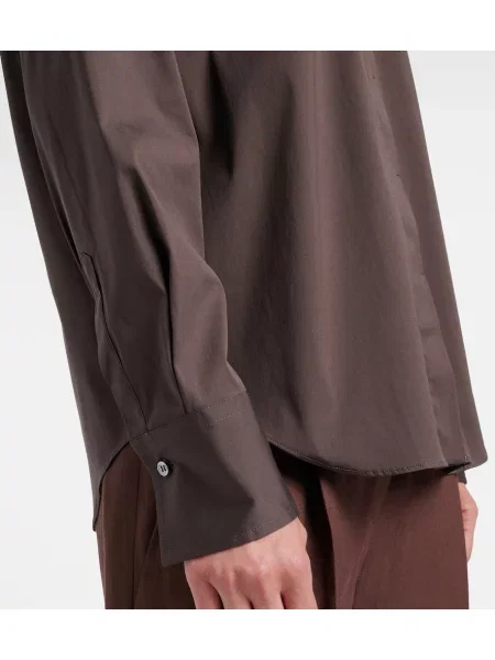 Bluză Brunello Cucinelli din poplin maro
