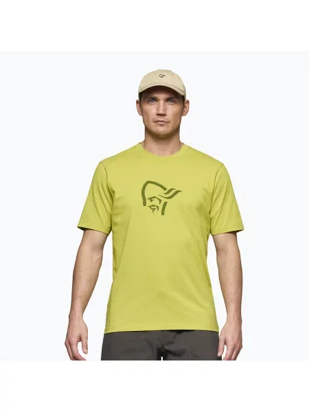 Férfi póló NORRONA Cotton Viking golden lime. Méret: M zöld