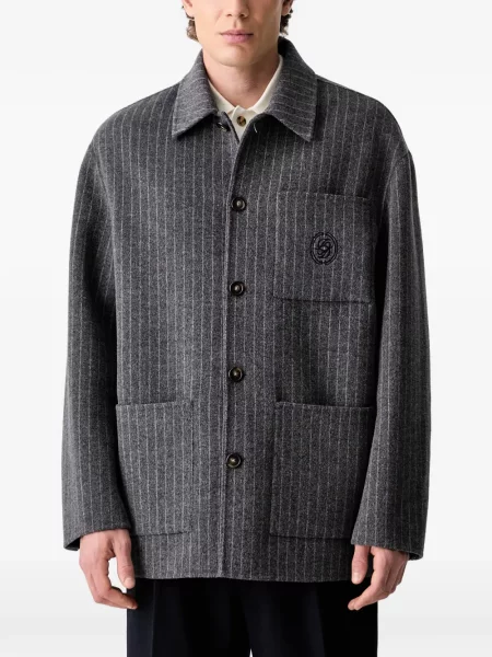 Geacă cămașă Drole De Monsieur cu broderie gri