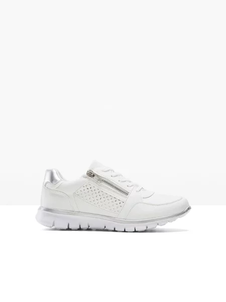 Sneakersy z zamkiem białe