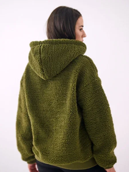 Fleecová mikina s kapucňou Factory Price s kapucňou khaki
