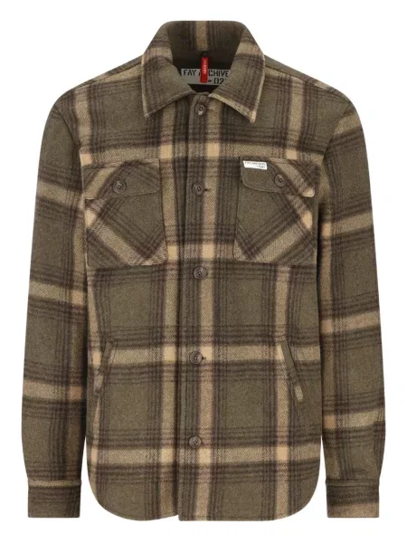 Koszula Fay w kratkę zielona