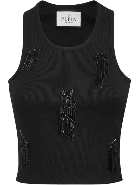Top Philipp Plein cu franjuri negru