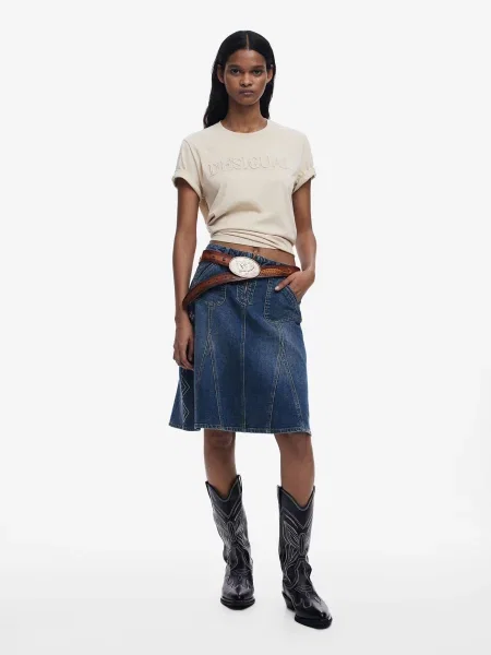 Desigual Póló Brandy Ekru Regular Fit fehér
