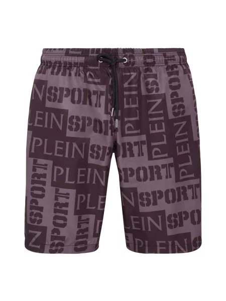 Kąpielówki Plein Sport z logo fioletowe