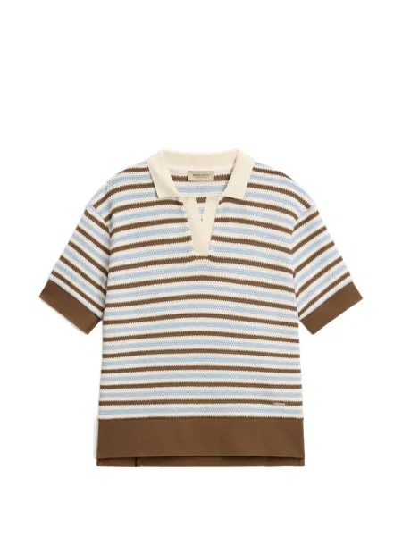 Tricou polo Woolrich cu dungi alb