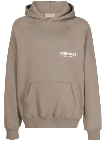Lung hanorac cu glugă Fear Of God Essentials cu imagine maro