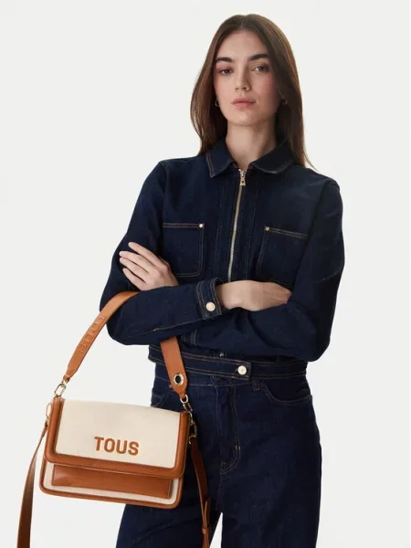 TOUS Дамска чанта BANDOLERA M. AUDREE CANVAS кафяв