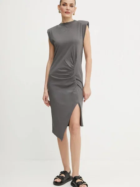 Pinko sukienka midi dopasowana szary