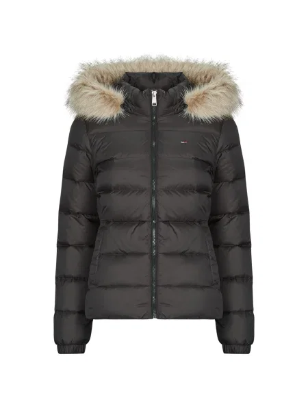 Džínsová bunda Tommy Jeans s kapucňou čierna