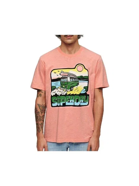 Cestovanie grafika športové tričko Superdry oranžová