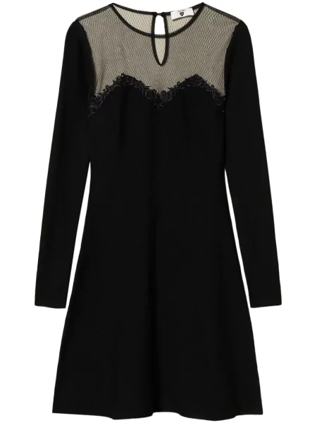 Rochie mini Twinset cu broderie de costum negru