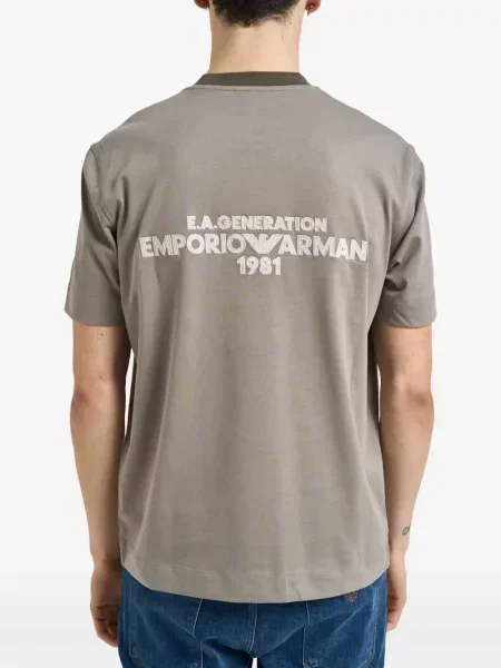Μπλούζα Emporio Armani με στρογγυλή λαιμόκοψη γκρι
