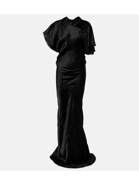 Rochie Rick Owens din satin drapată negru