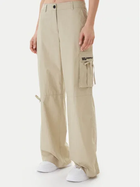 Karl Lagerfeld Jeans Medžiaginės kelnės žalia