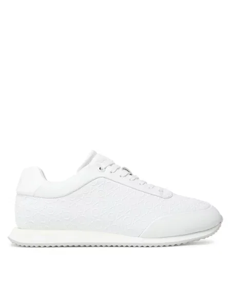 Calvin Klein Sneakersy Runner Lace Up Mono Pu bílá