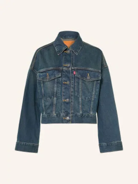 Levi's® Džínová Bunda Loose Crop Trucker 07 dark indigo worn in