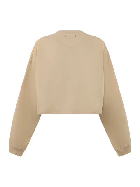 Krótka bluza Golden Goose z nadrukiem beżowa