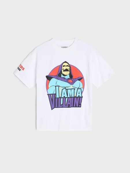 Sinsay oversize tričko s potiskem Masters of the Universe bílá