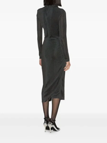 Rochie midi Marant Etoile drapată până la genunchi de costum gri