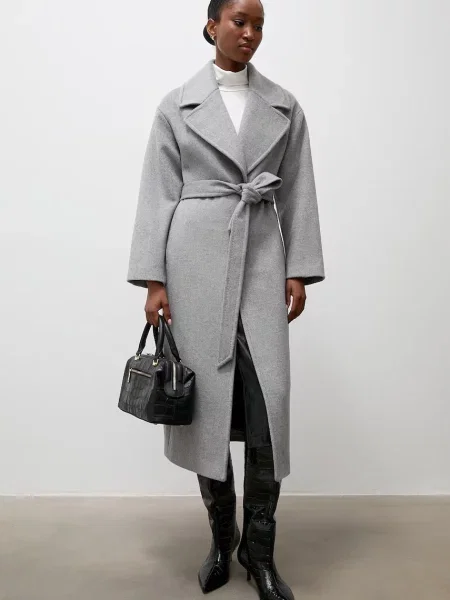 Palton Answear.lab de lână elegant gri