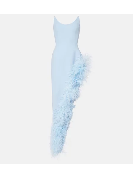 Sukienka koktajlowa David Koma asymetryczna garniturowa niebieska