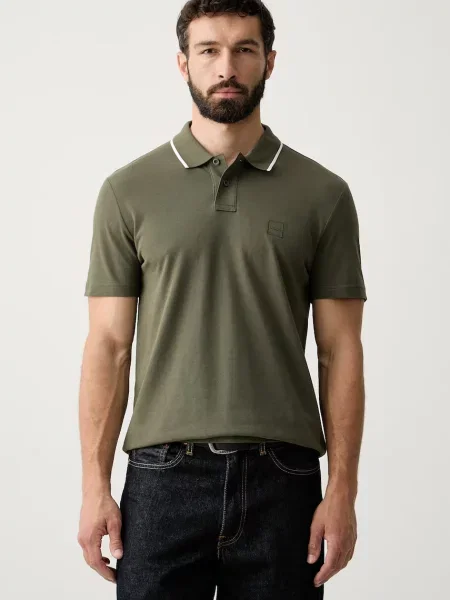 Tricou polo Boss Orange verde