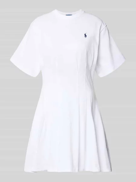 Polo Ralph Lauren JERSY-KNT-DRESSES sukienka rozkloszowana biała