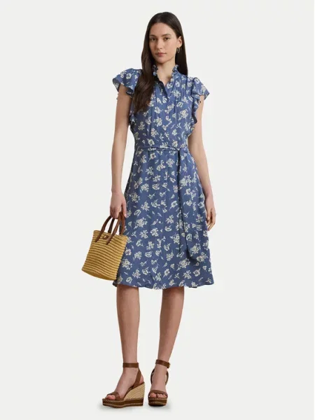 Kostiumas marškininė suknelė Lauren Ralph Lauren mėlyna