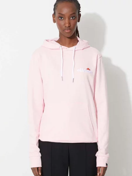 Суичър с качулка Ellesse с качулка с апликация розово