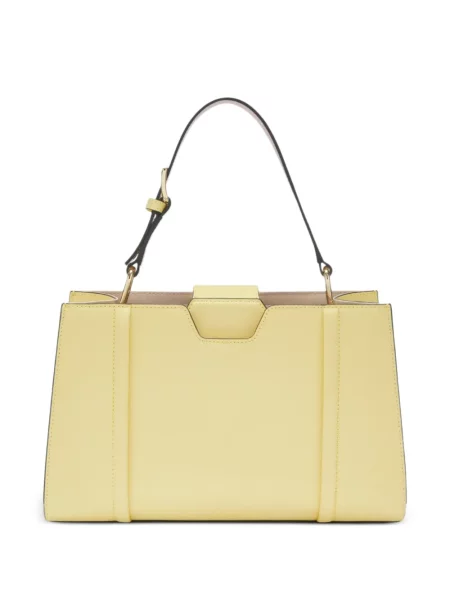 Bőr shopper táska Furla sárga