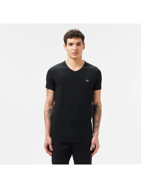 Lacoste футболка чоловіча з V-вирізом чорна