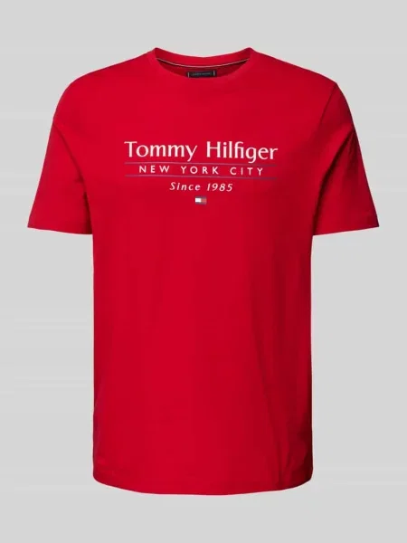 T-shirt z nadrukiem z logo Tommy Hilfiger czerwona