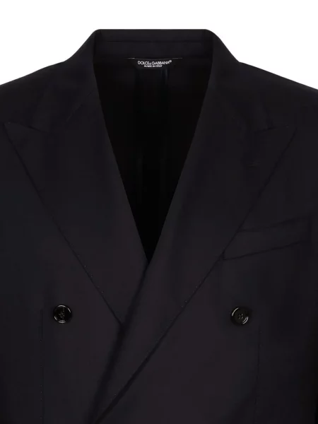Vlněná dvouřadá bunda Dolce & Gabbana modrá