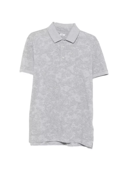 Tricou polo Etro cu imagine cu model paisley gri