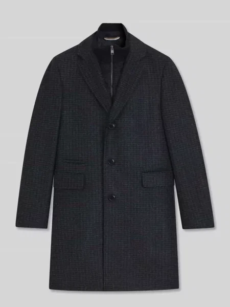 Płaszcz o kroju slim fit z dodatkiem wełny model Boss