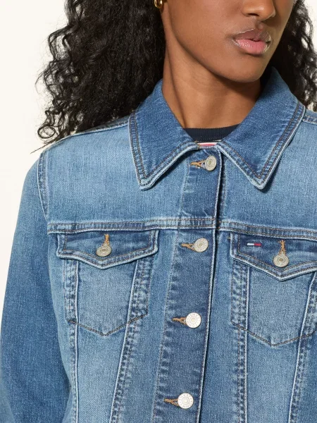 Tommy Jeans Džínová Bunda denim medium modrá