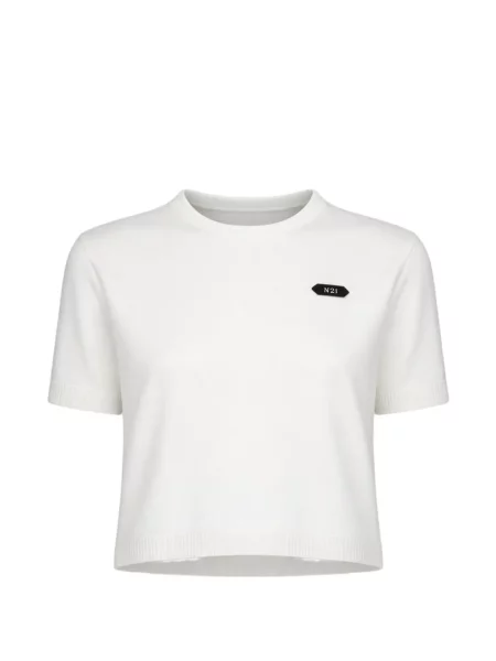 Tricou N°21 cu decolteu rotund alb
