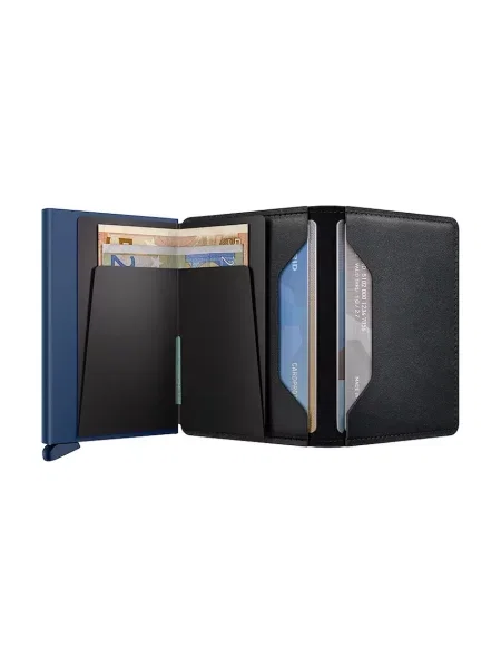 Secrid portfel skórzany SO-Black-Navy czarny
