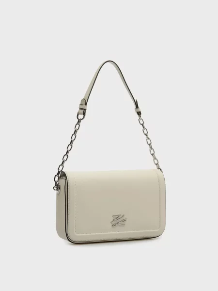Шкіряна сумка Karl Lagerfeld K/Autograph з автографом біла