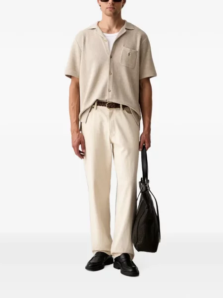 Gulerat tricou polo Polo Ralph Lauren cu decolteu în V fără mâneci maro