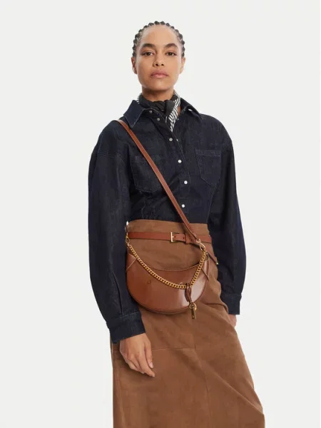 Polo Ralph Lauren torebka crossbody skórzana brązowa