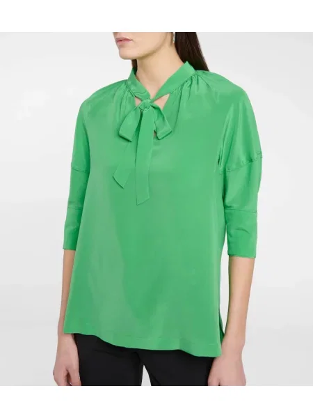 Bluză Diane Von Furstenberg de mătase verde
